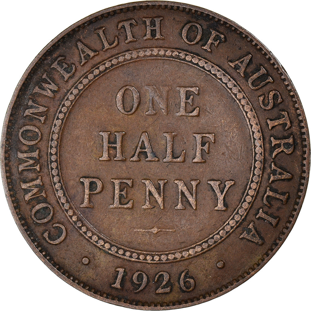 Coin, Australia, George V, 1/2 Penny, 1926, EF(40-45), Bronze, KM:22