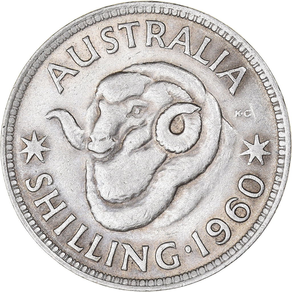Coin, Australia, Elizabeth II, Shilling, 1960, Melbourne, VF(20-25), Silver