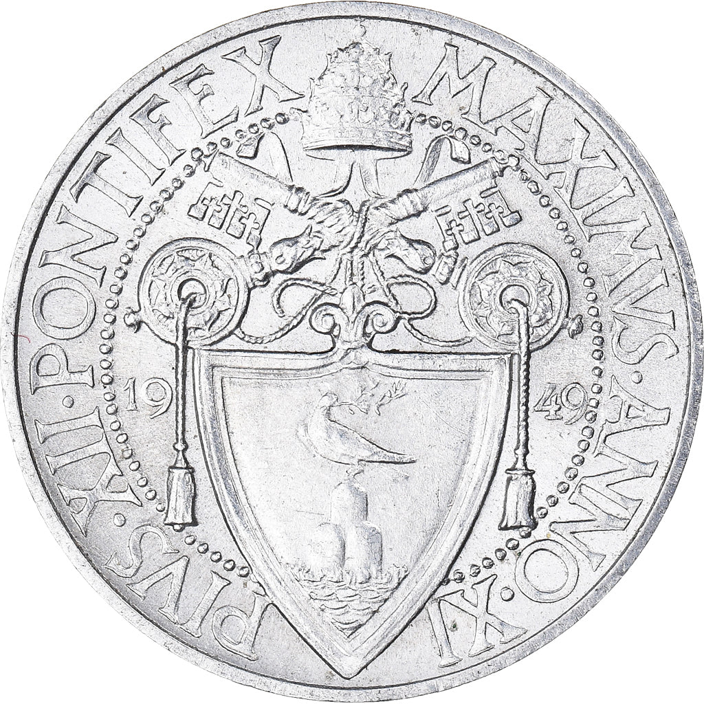 Coin, VATICAN CITY, Pius XII, 2 Lire, 1949, MS(65-70), Aluminum, KM:41