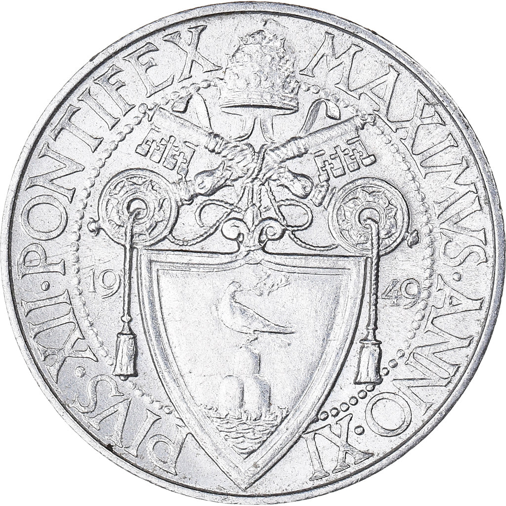 Coin, VATICAN CITY, Pius XII, Lira, 1949, MS(65-70), Aluminum, KM:40