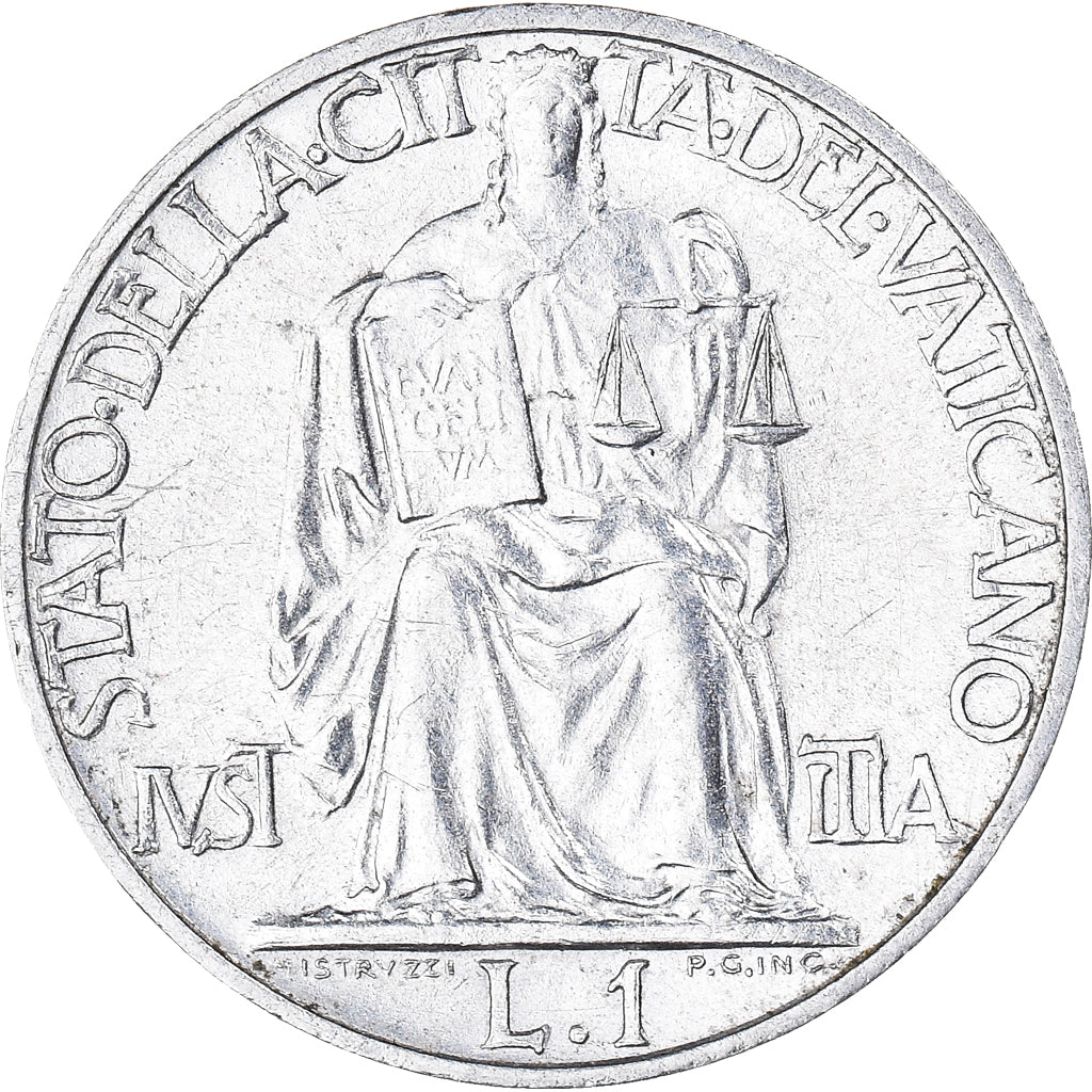 Coin, VATICAN CITY, Pius XII, Lira, 1949, MS(65-70), Aluminum, KM:40