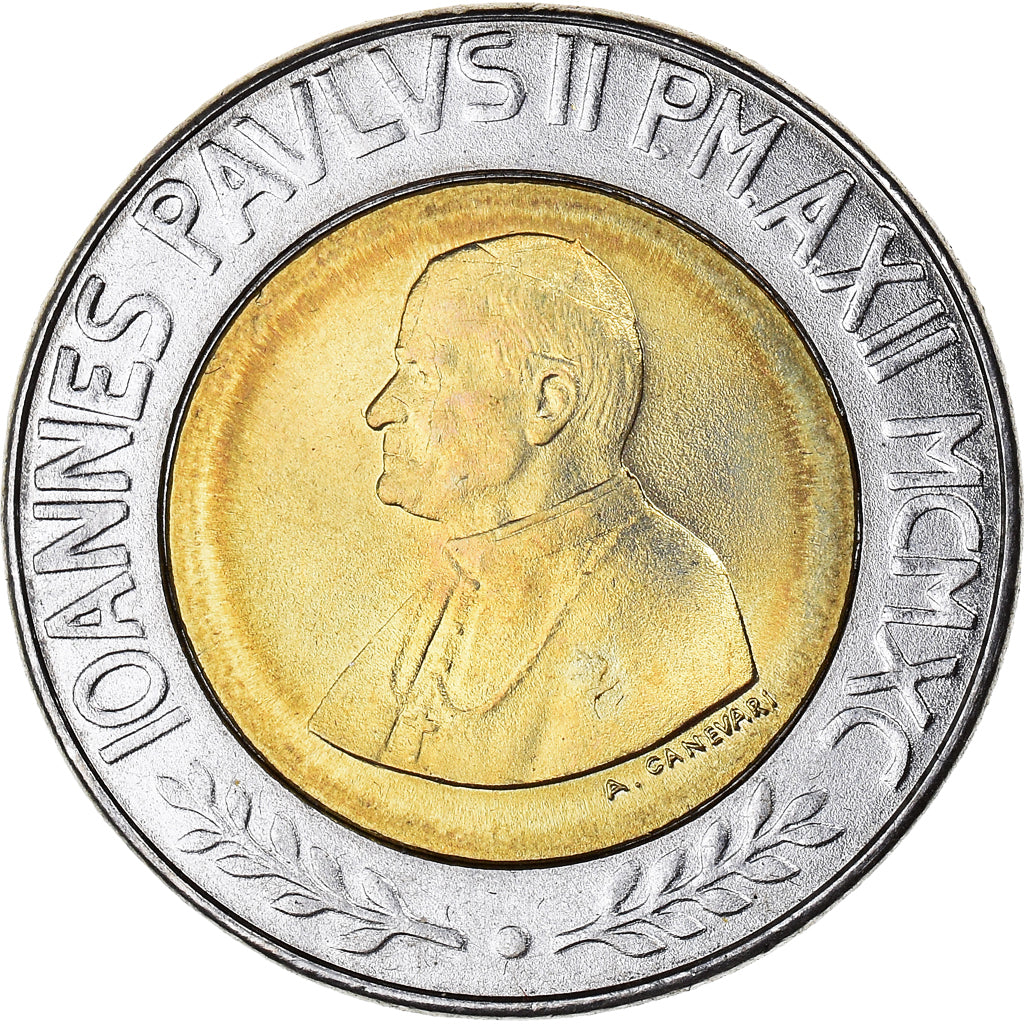 Moneda, CIUDAD DEL VATICANO, John Paul II, 500 Lire, 1990, FDC, Bimetálico