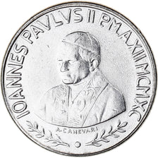 Coin, VATICAN CITY, John Paul II, 100 Lire, 1990, MS(65-70), Stainless Steel