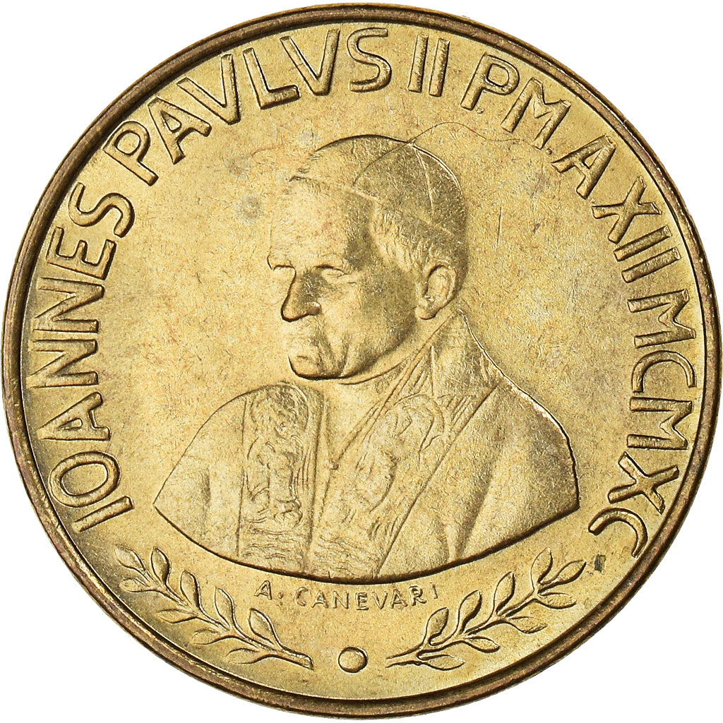 Monnaie, Cité du Vatican, John Paul II, 20 Lire, 1990, FDC, Bronze-Aluminium