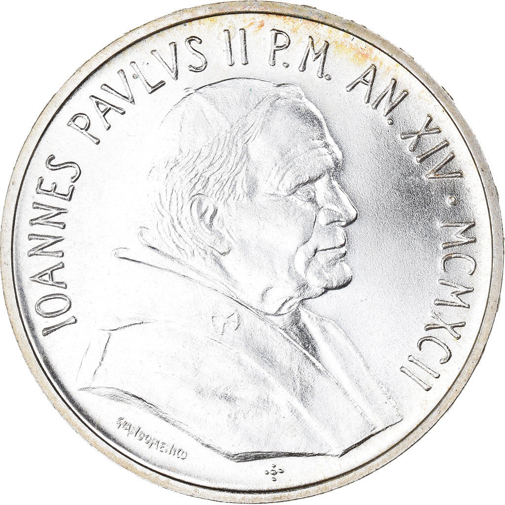 Moneda, CIUDAD DEL VATICANO, John Paul II, 1000 Lire, 1992, FDC, Plata, KM:242