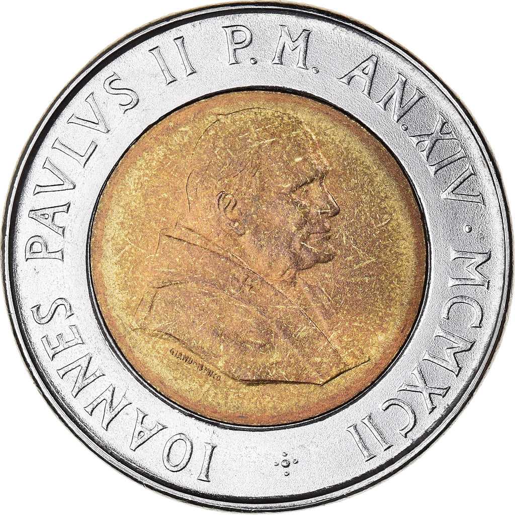 Moneda, CIUDAD DEL VATICANO, John Paul II, 500 Lire, 1992, FDC, Bimetálico