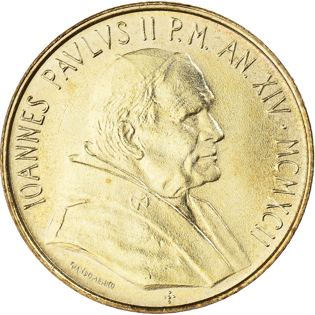 Moneda, CIUDAD DEL VATICANO, John Paul II, 200 Lire, 1992, FDC, Aluminio -