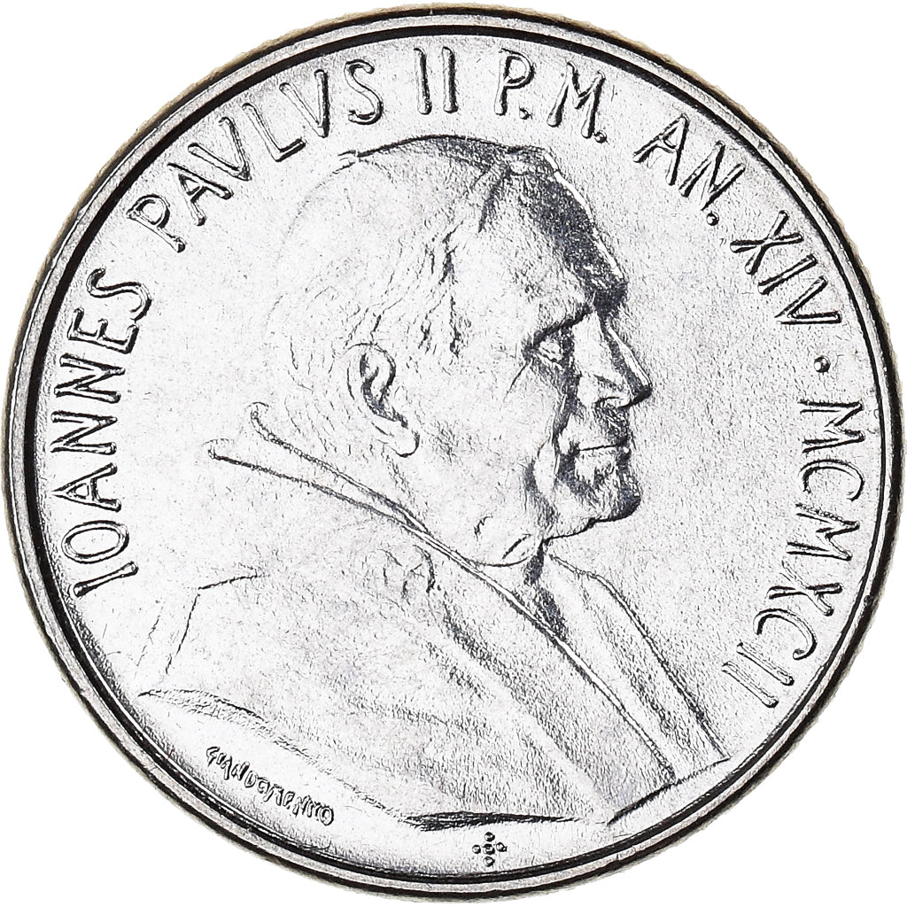 Moneda, CIUDAD DEL VATICANO, John Paul II, 100 Lire, 1992, Roma, FDC, Acero