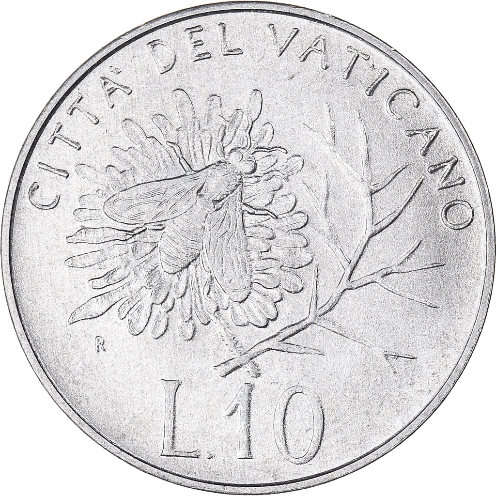 Coin, VATICAN CITY, John Paul II, 10 Lire, 1992, MS(65-70), Aluminum, KM:236