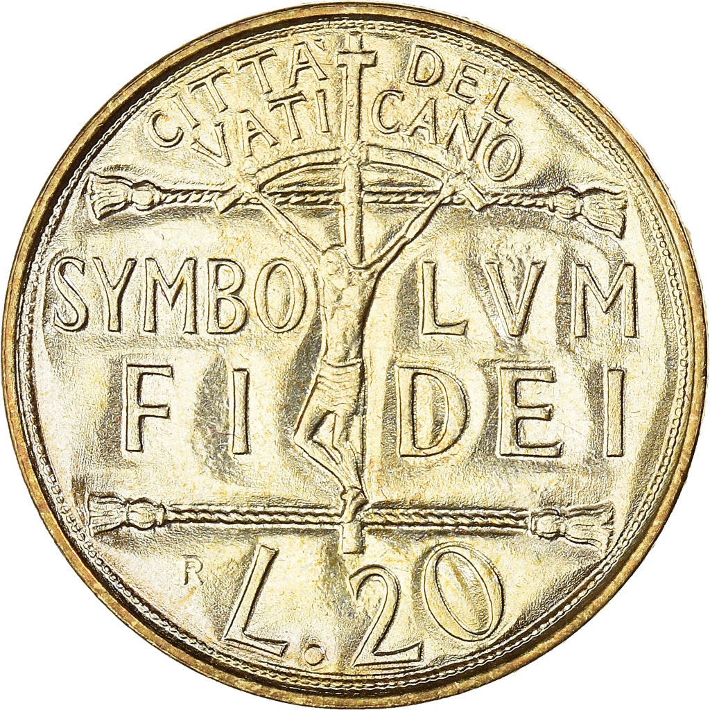 Coin, VATICAN CITY, John Paul II, 20 Lire, 1993, MS(65-70), Aluminum-Bronze