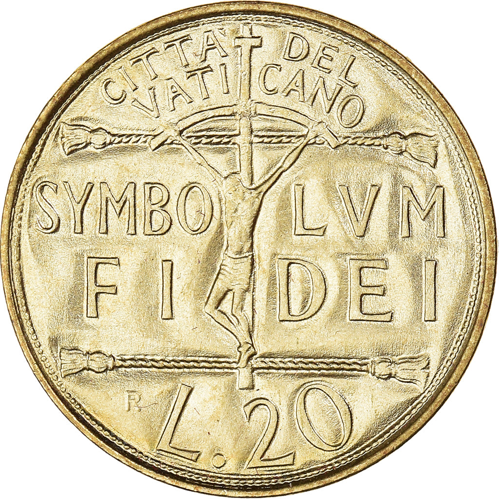 Coin, VATICAN CITY, John Paul II, 20 Lire, 1993, MS(65-70), Aluminum-Bronze