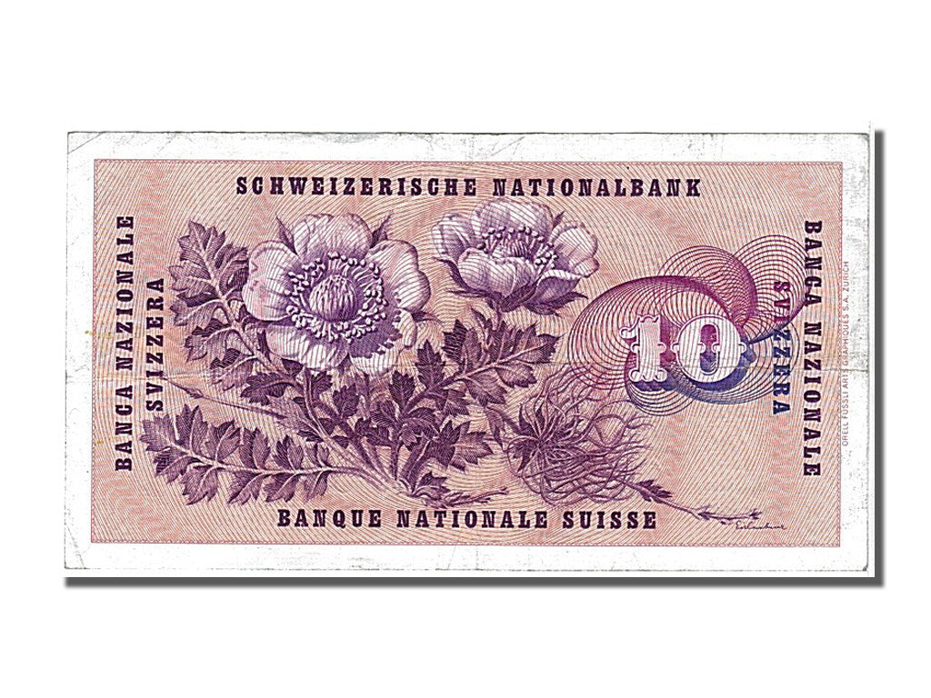 Switzerland, 10 Franken, 1963, KM #45h, 1963-03-28, EF(40-45), 29G