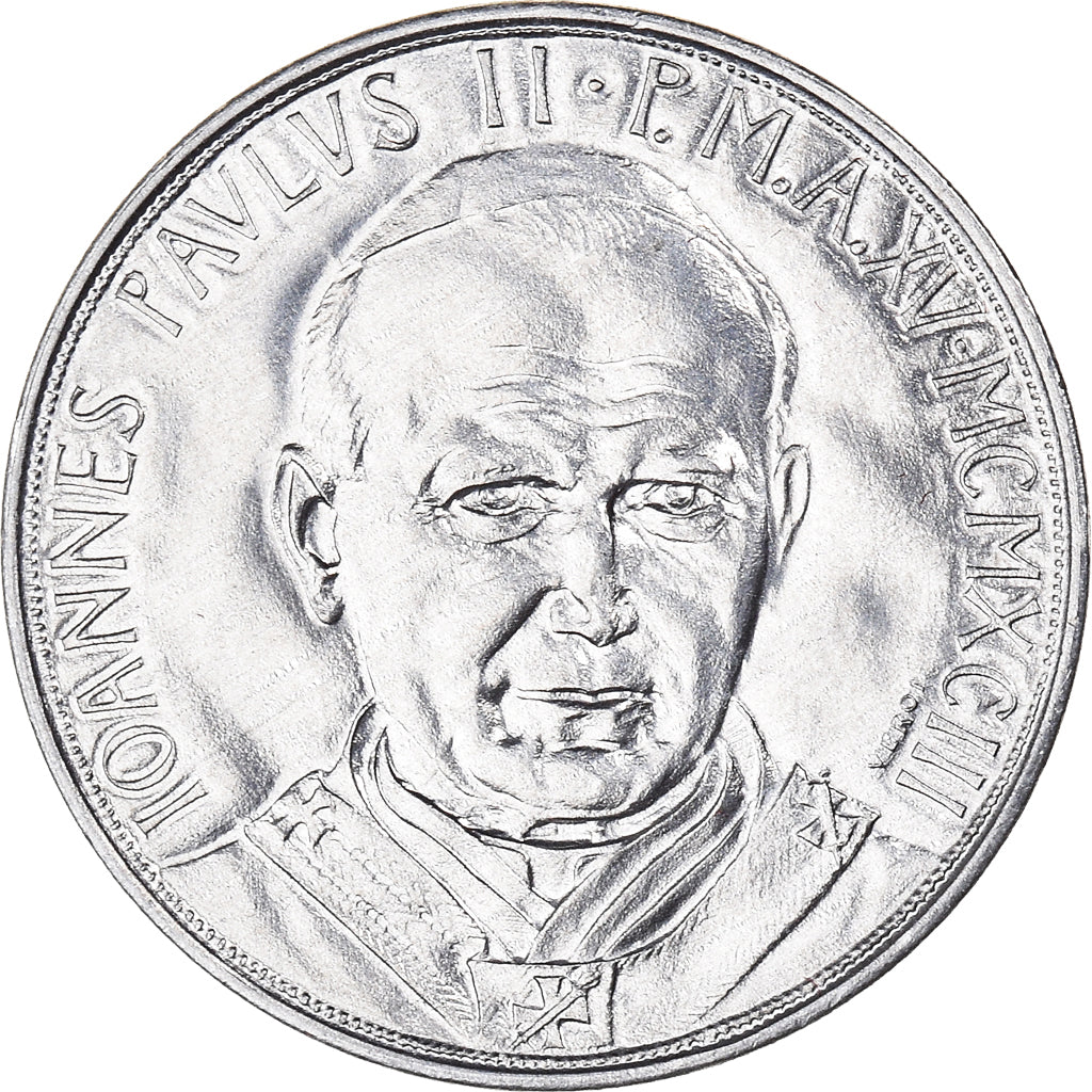 Coin, VATICAN CITY, John Paul II, 10 Lire, 1993, MS(65-70), Aluminum, KM:244