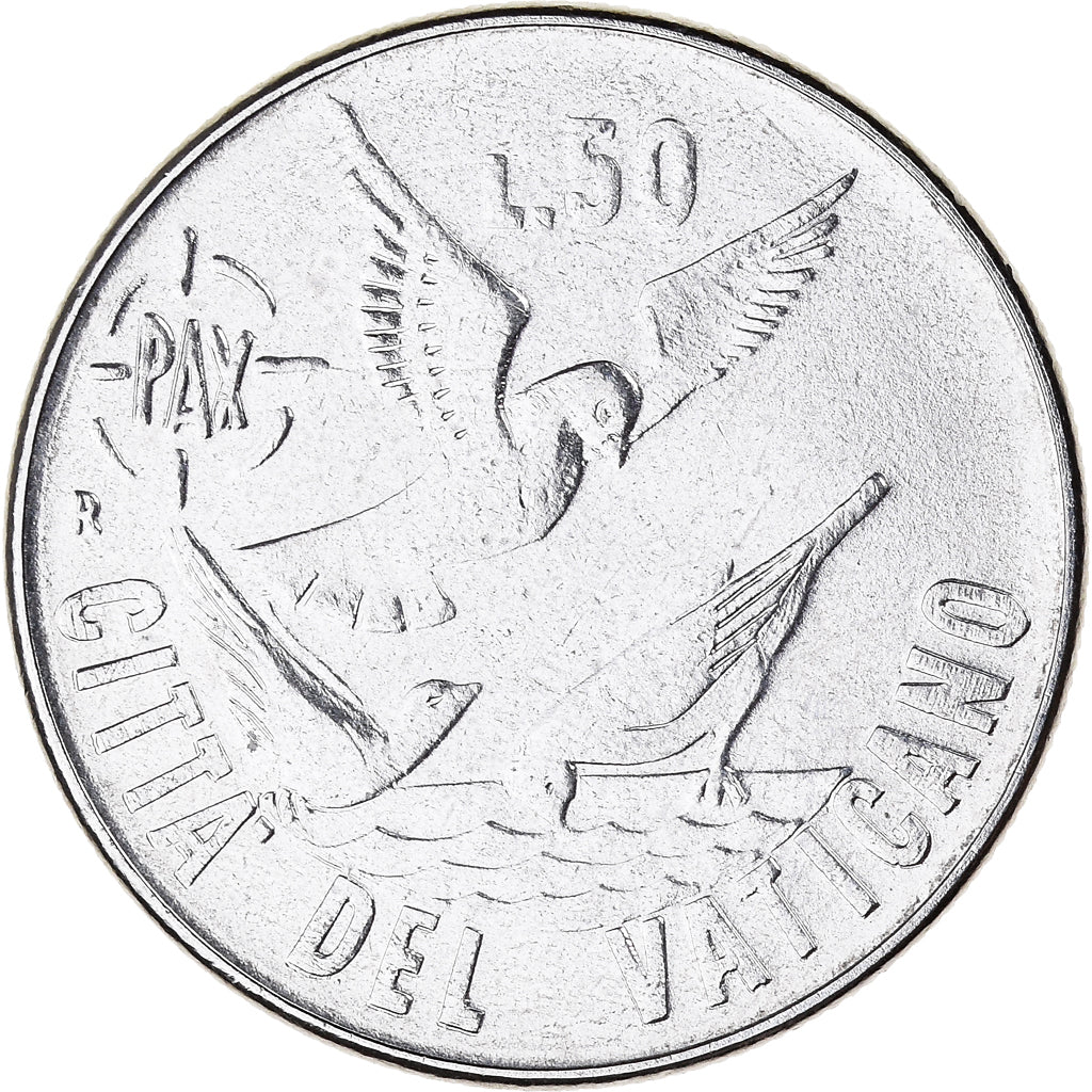Coin, VATICAN CITY, John Paul II, 50 Lire, 1984, Roma, EF(40-45), Stainless
