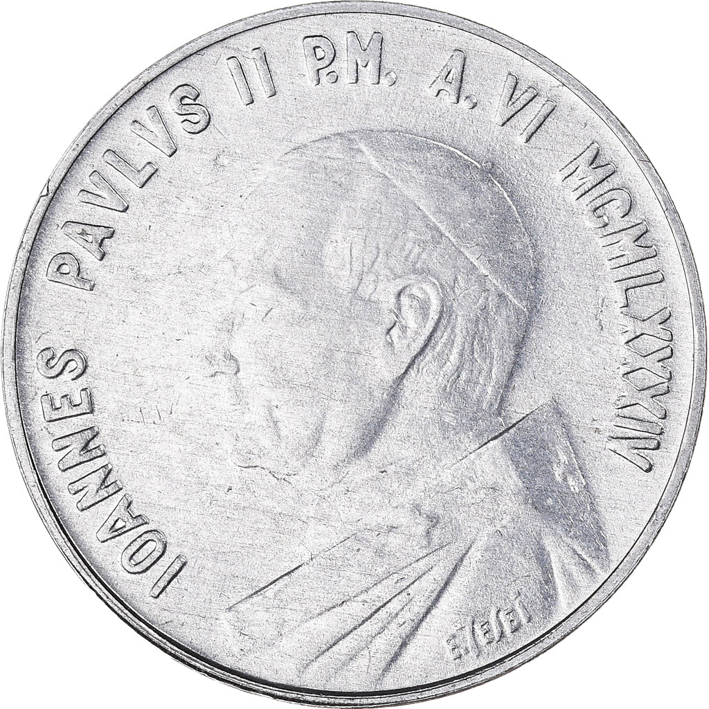 Moneda, CIUDAD DEL VATICANO, John Paul II, 10 Lire, 1984, Rome, FDC, Aluminio