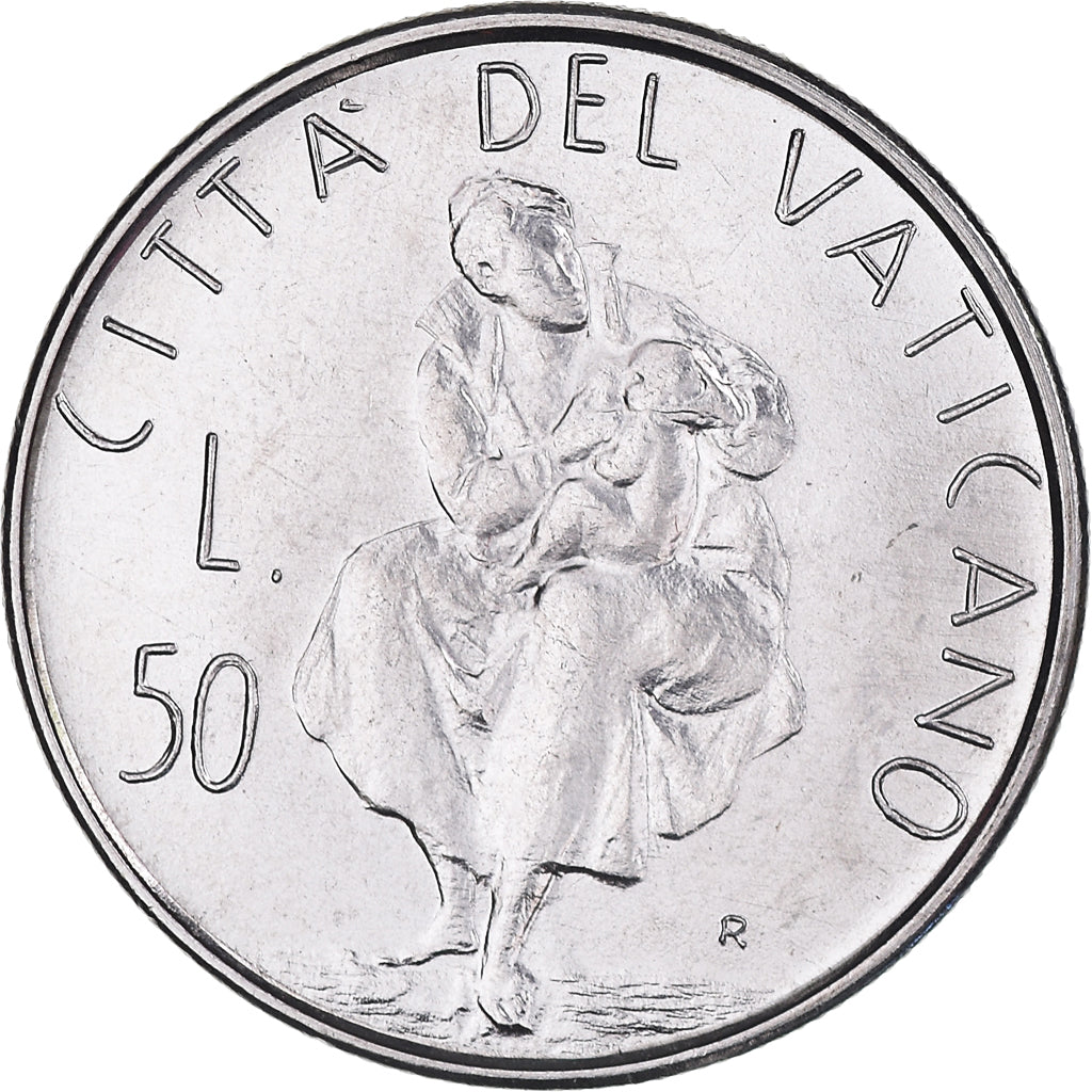 Coin, VATICAN CITY, John Paul II, 50 Lire, 1982, Roma, MS(65-70), Stainless