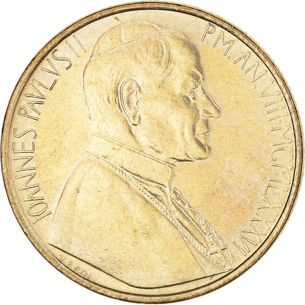 Coin, VATICAN CITY, John Paul II, 200 Lire, 1986, MS(65-70), Aluminum-Bronze