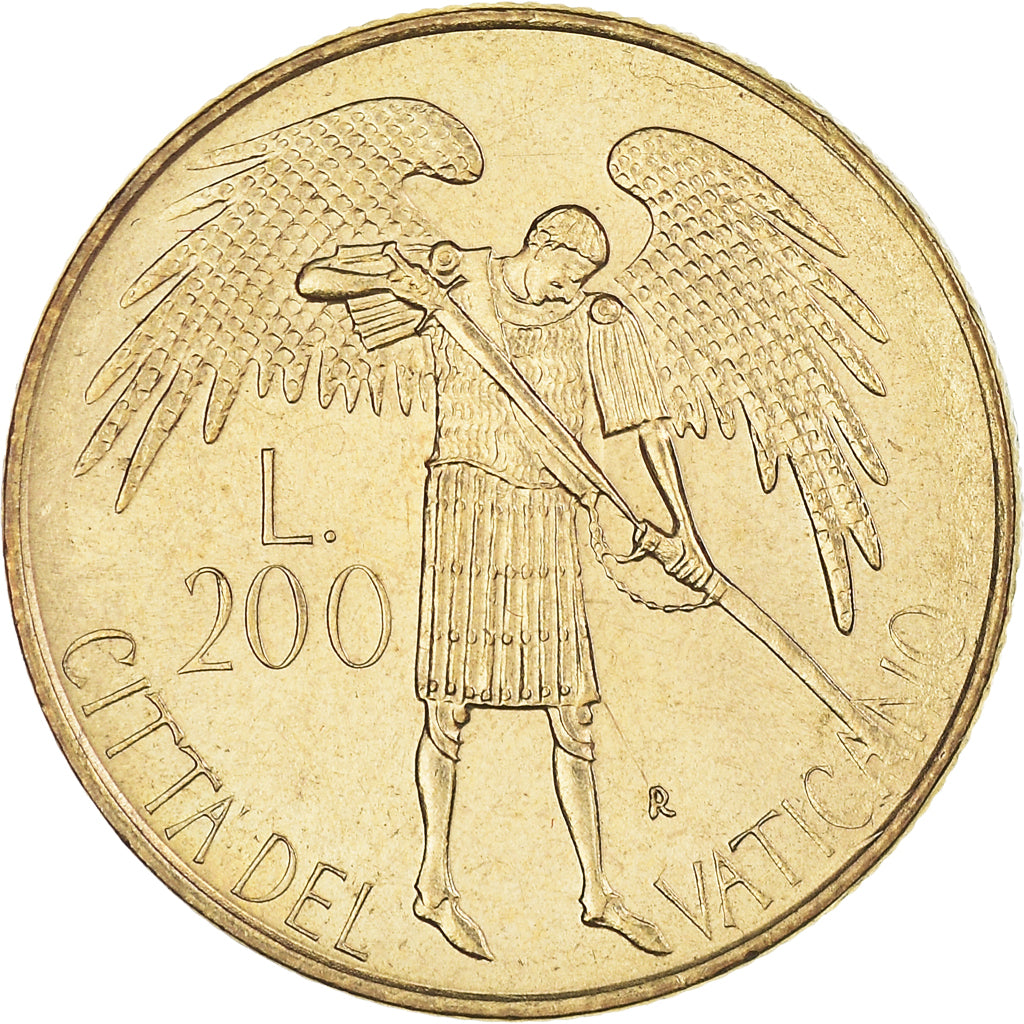 Coin, VATICAN CITY, John Paul II, 200 Lire, 1986, MS(65-70), Aluminum-Bronze