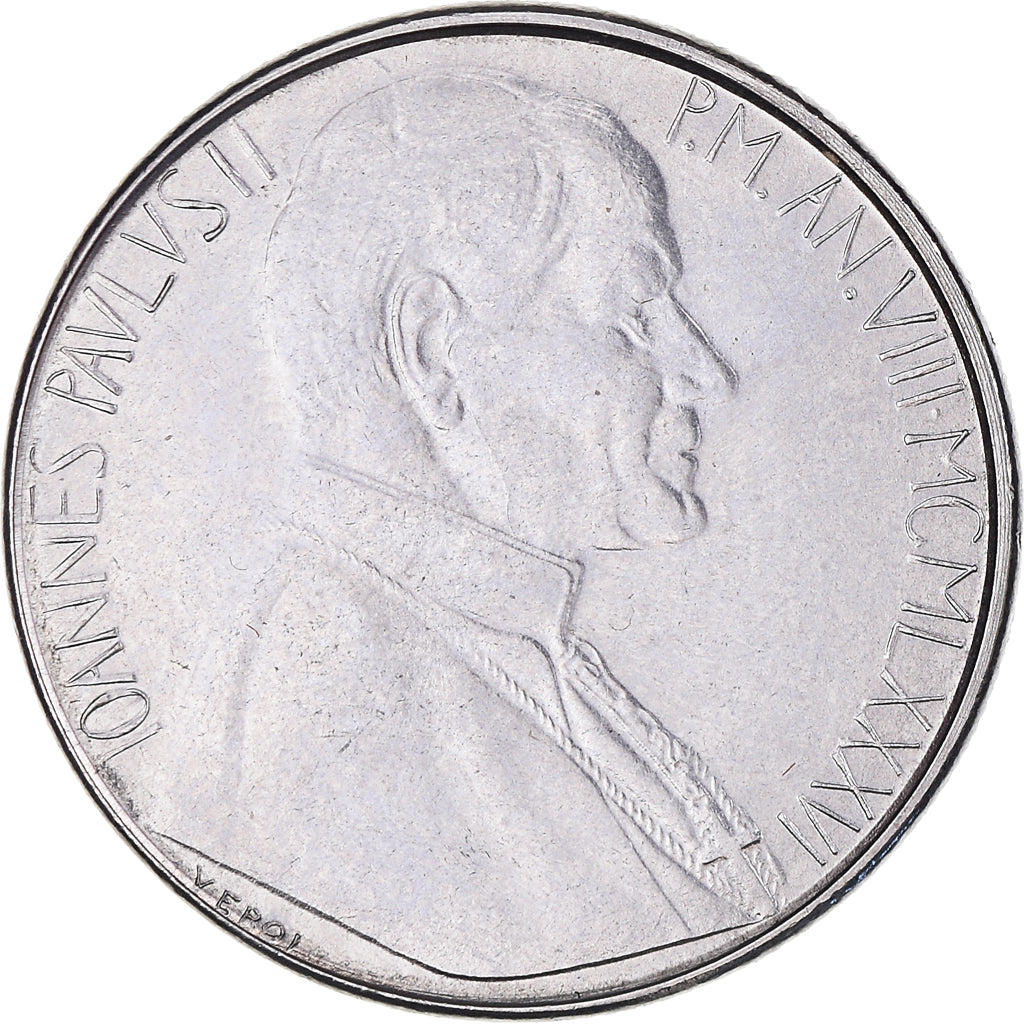 Coin, VATICAN CITY, John Paul II, 50 Lire, 1986, MS(65-70), Stainless Steel