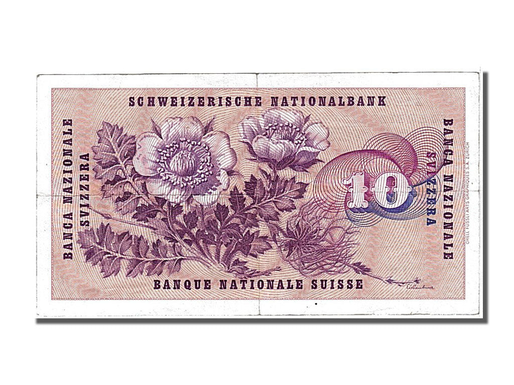 Switzerland, 10 Franken, 1959, KM #45e, 1959-12-23, EF(40-45), 16P