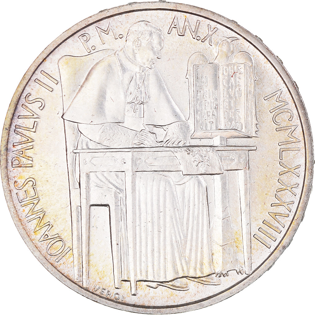 Coin, VATICAN CITY, John Paul II, 1000 Lire, 1988, MS(65-70), Silver, KM:212