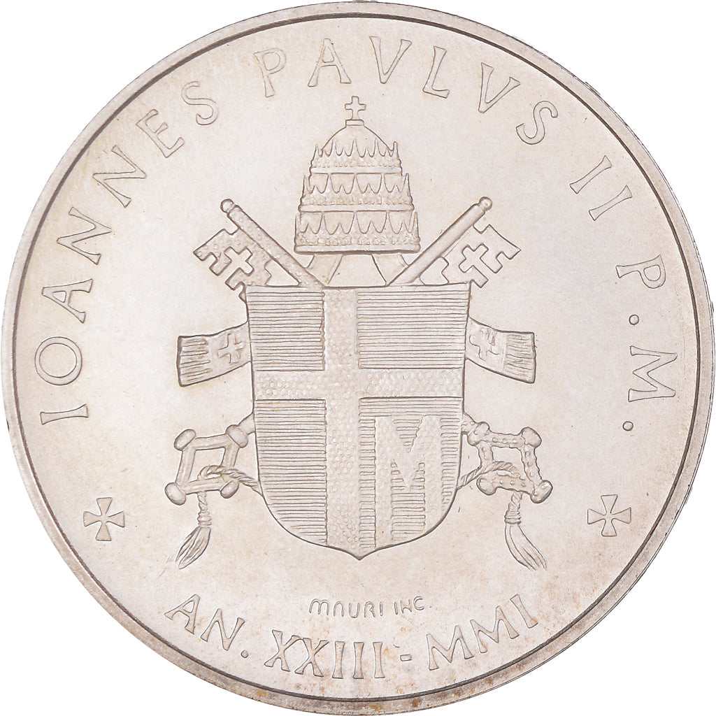 Coin, VATICAN CITY, John Paul II, 1000 Lire, 2001, Rome, MS(65-70), Silver