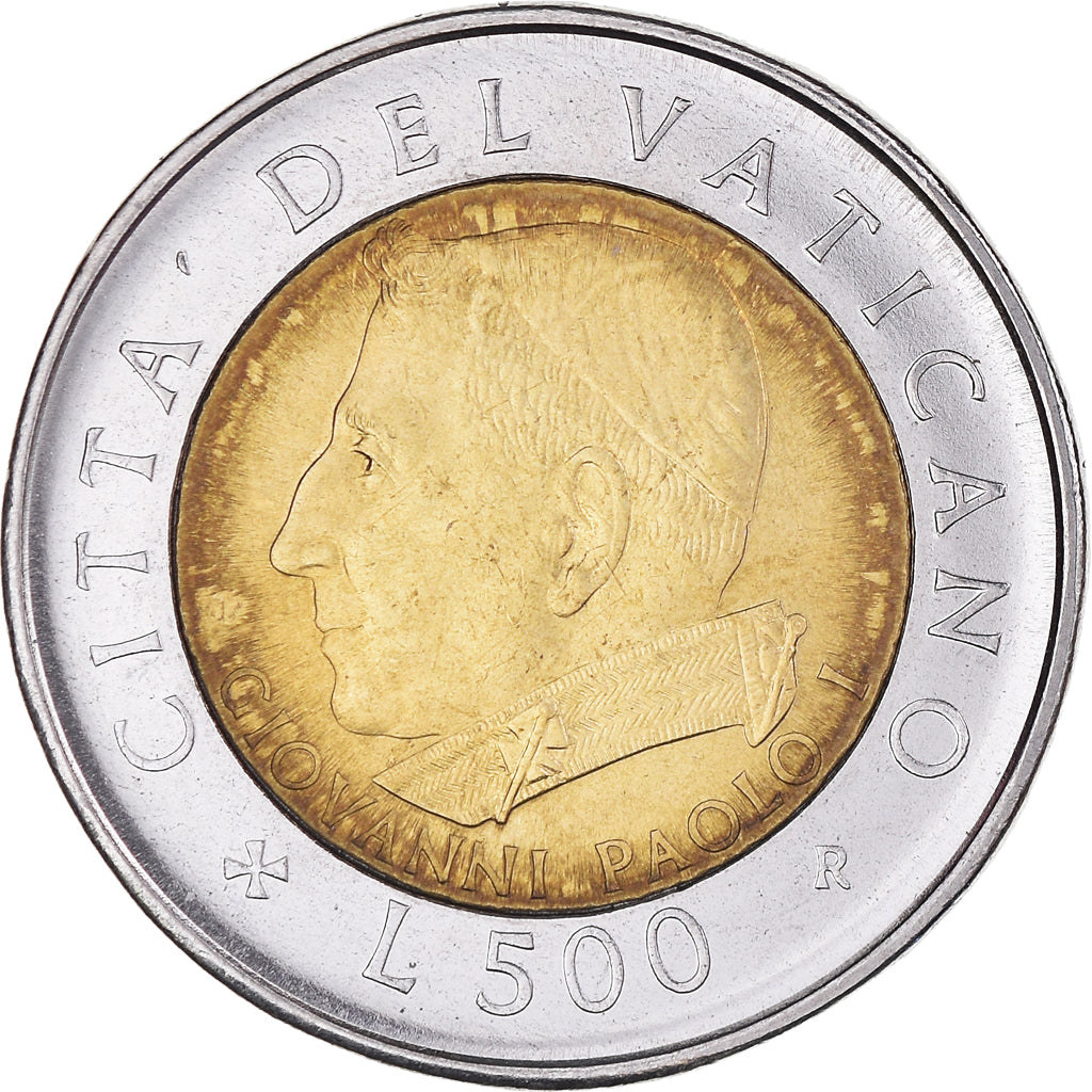 Coin, VATICAN CITY, John Paul II, 500 Lire, 2001, Rome, MS(65-70), Bi-Metallic