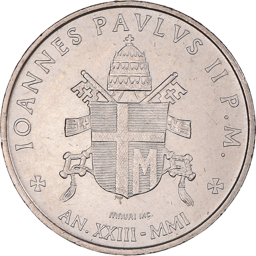 Monnaie, Cité du Vatican, John Paul II, 50 Lire, 2001, Rome, FDC, Cupro-nickel