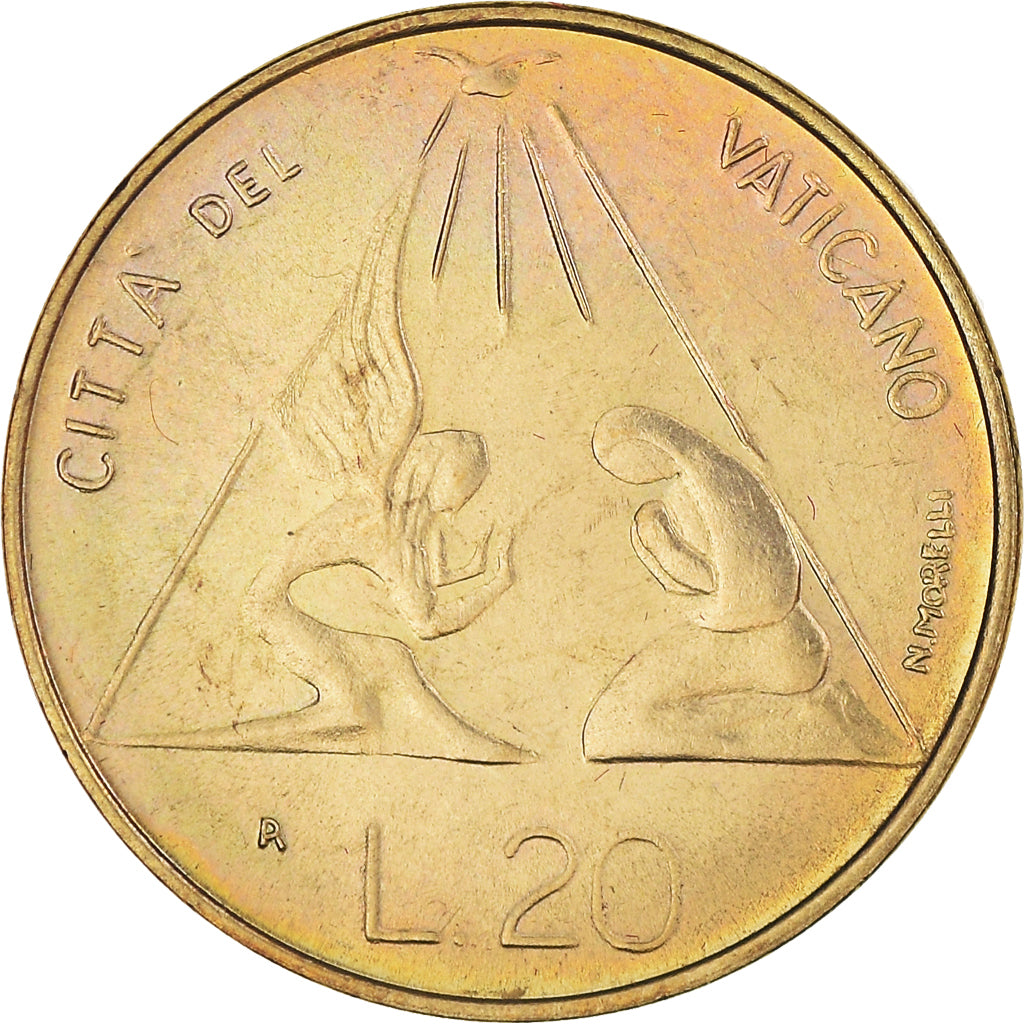 Coin, VATICAN CITY, John Paul II, 20 Lire, 1983, MS(65-70), Aluminum-Bronze