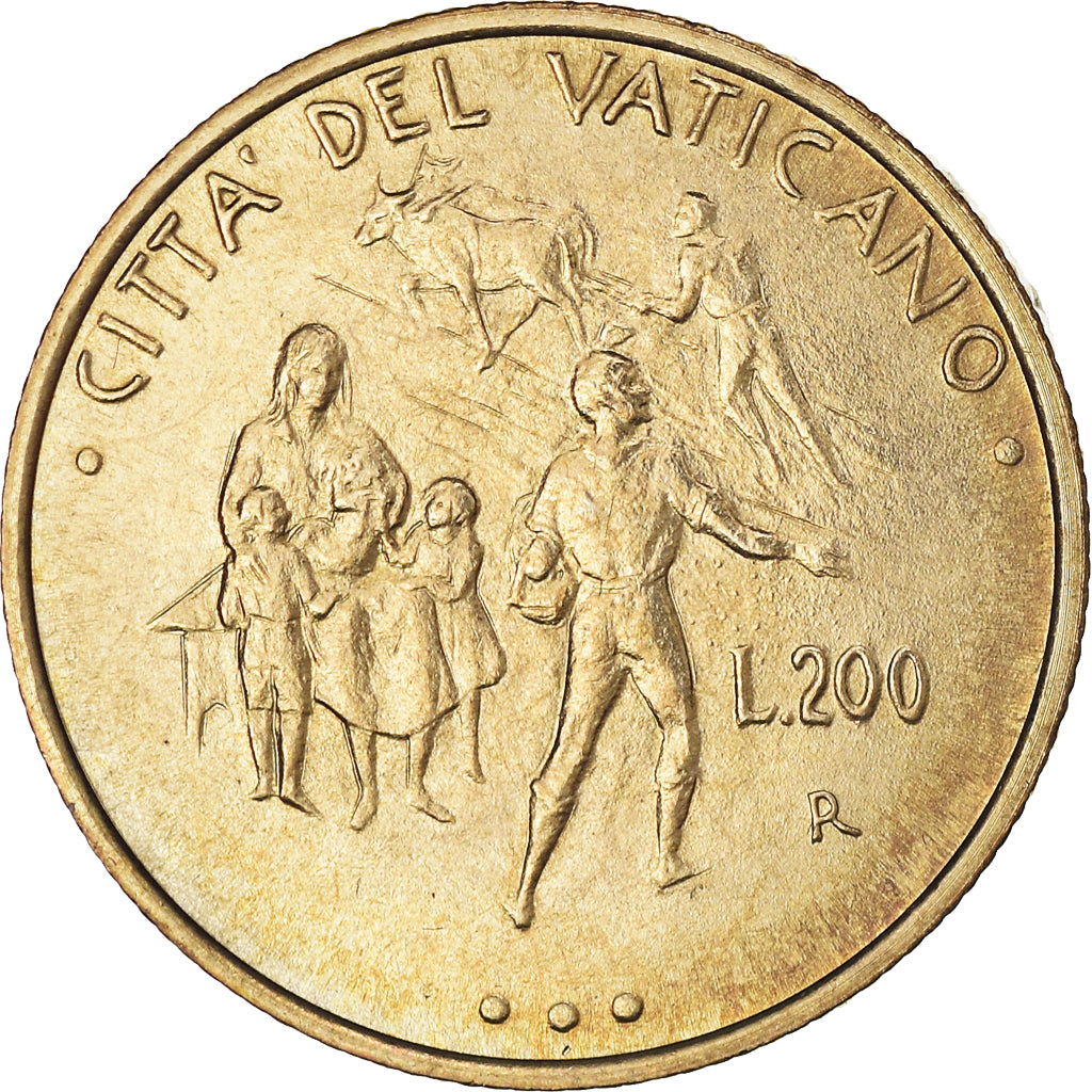 Moneda, CIUDAD DEL VATICANO, John Paul II, 200 Lire, 1995, Roma, FDC, Aluminio -