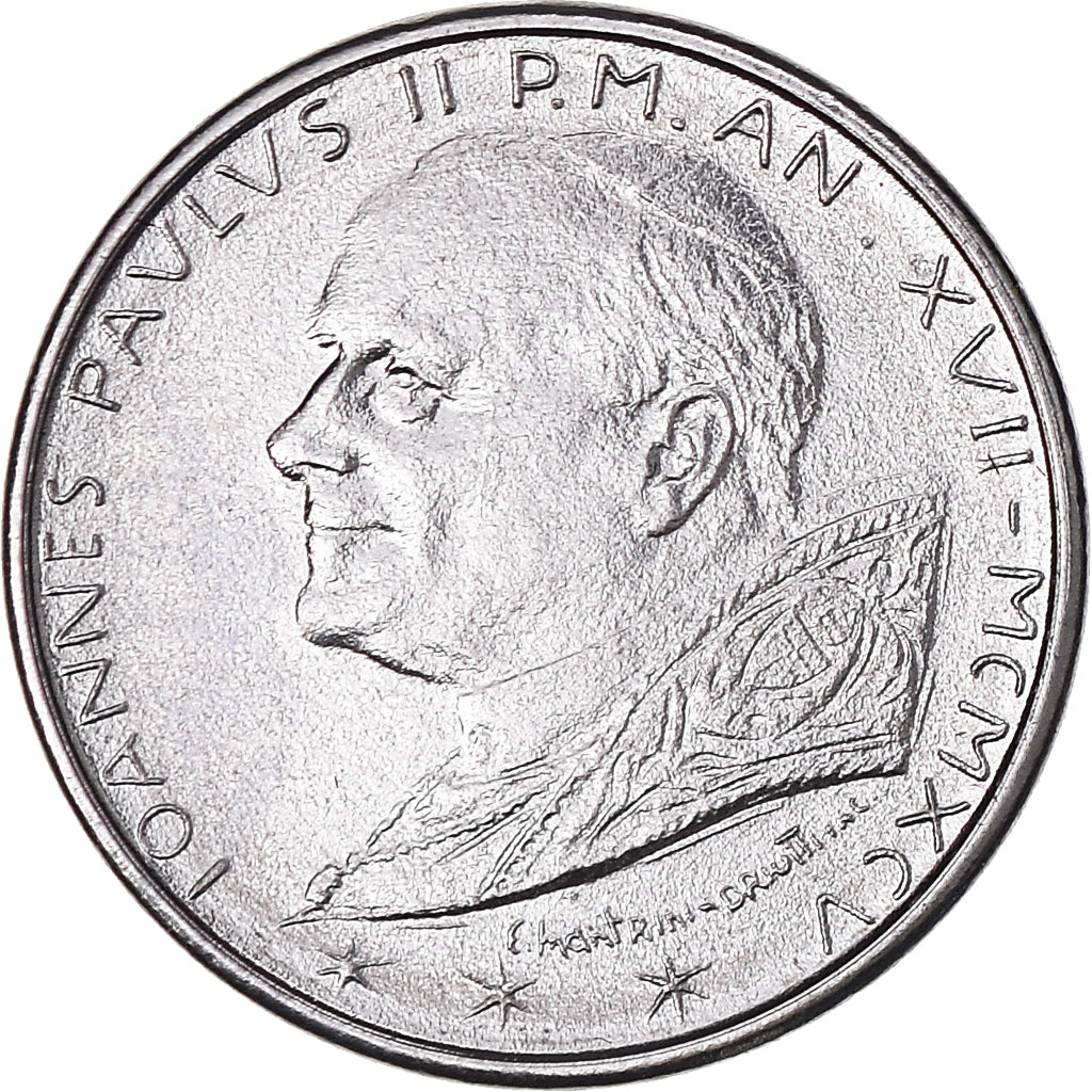 Coin, VATICAN CITY, John Paul II, 50 Lire, 1995, Roma, MS(65-70), Stainless