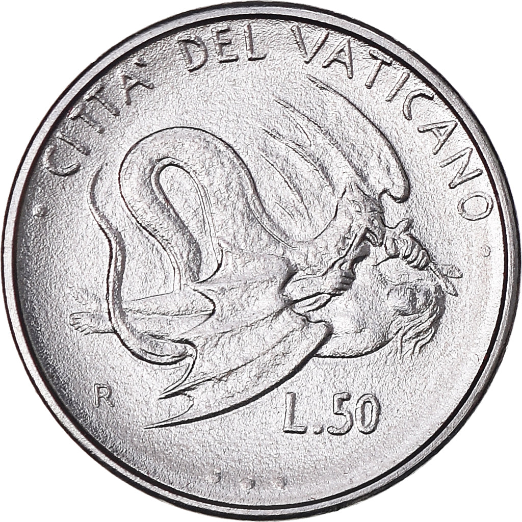 Coin, VATICAN CITY, John Paul II, 50 Lire, 1995, Roma, MS(65-70), Stainless