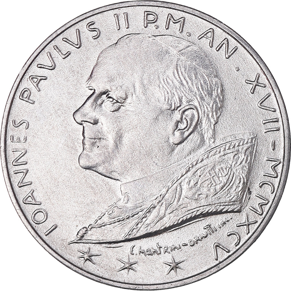 Coin, VATICAN CITY, John Paul II, 10 Lire, 1995, MS(65-70), Aluminum, KM:262