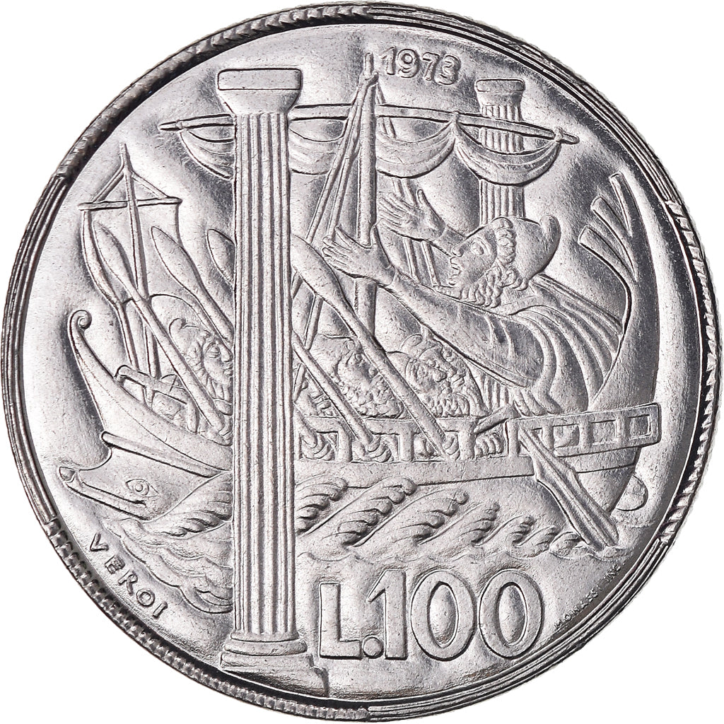 Coin, San Marino, 100 Lire, 1973, MS(63), Steel, KM:28