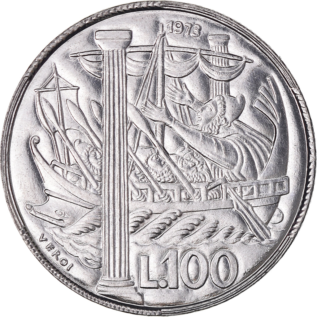 Coin, San Marino, 100 Lire, 1973, MS(63), Steel, KM:28