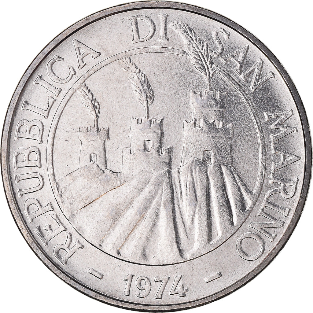 Moneda, San Marino, 100 Lire, 1974, Rome, SC, Acero, KM:36