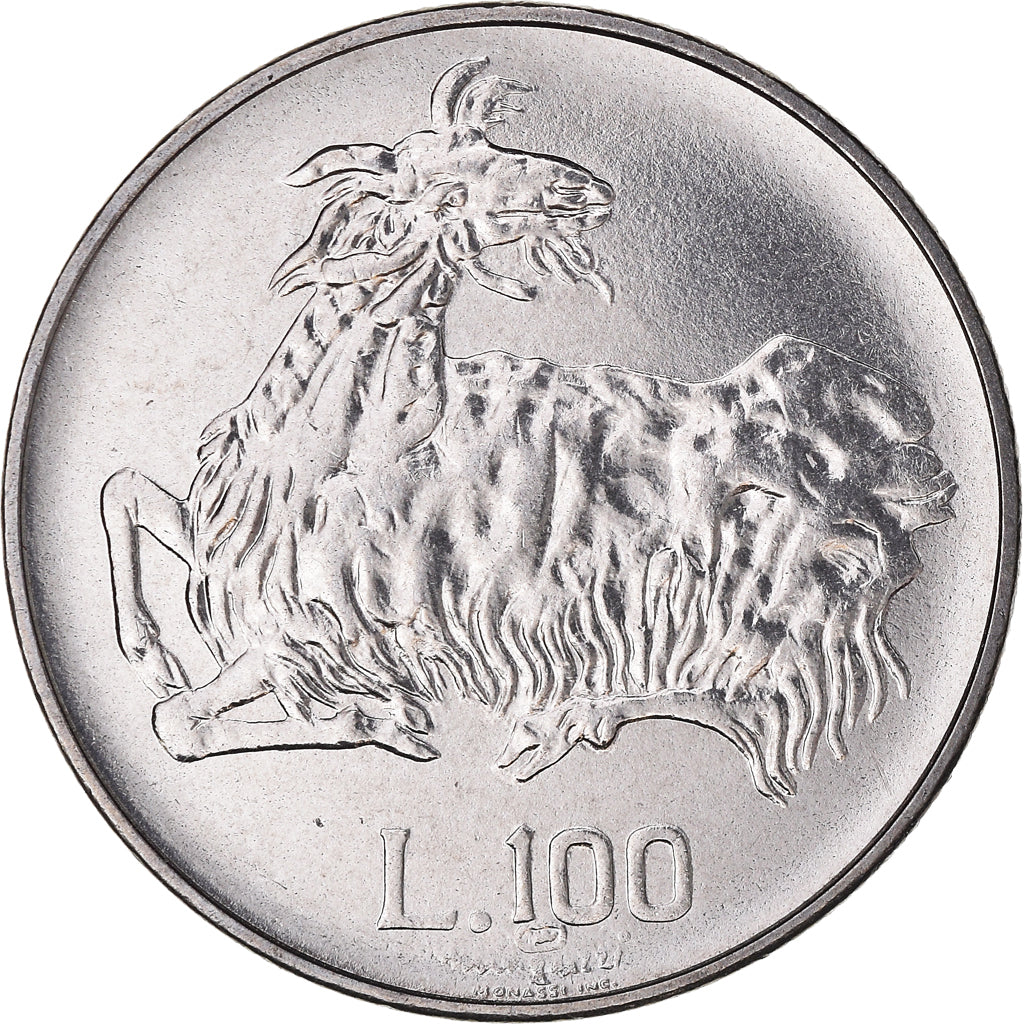 Moneda, San Marino, 100 Lire, 1974, Rome, SC, Acero, KM:36
