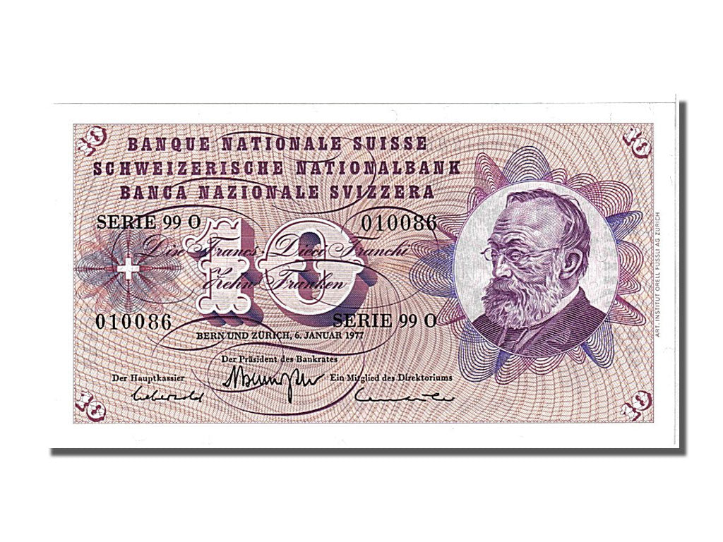 Banknote, Switzerland, 10 Franken, 1977, 1977-01-06, UNC(65-70)
