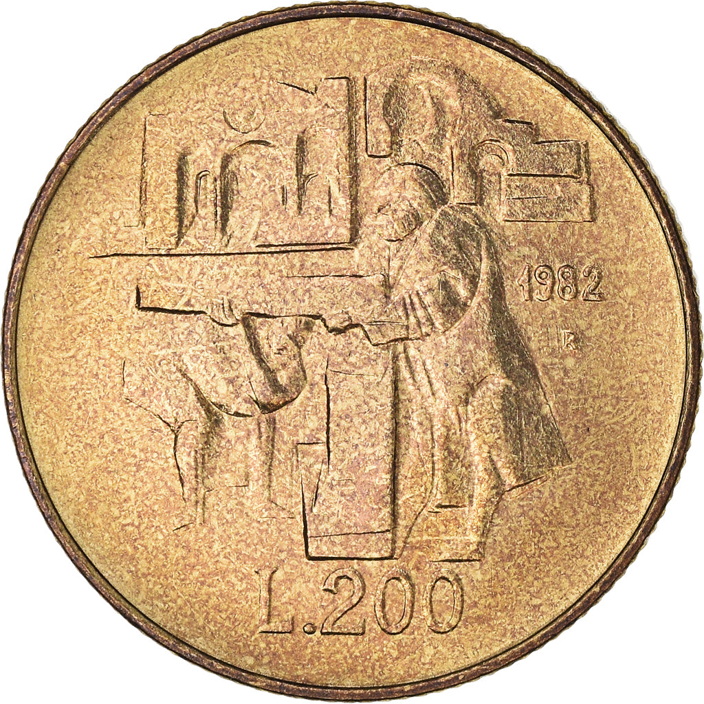 Moneda, San Marino, 200 Lire, 1982, Rome, SC, Aluminio - bronce, KM:138