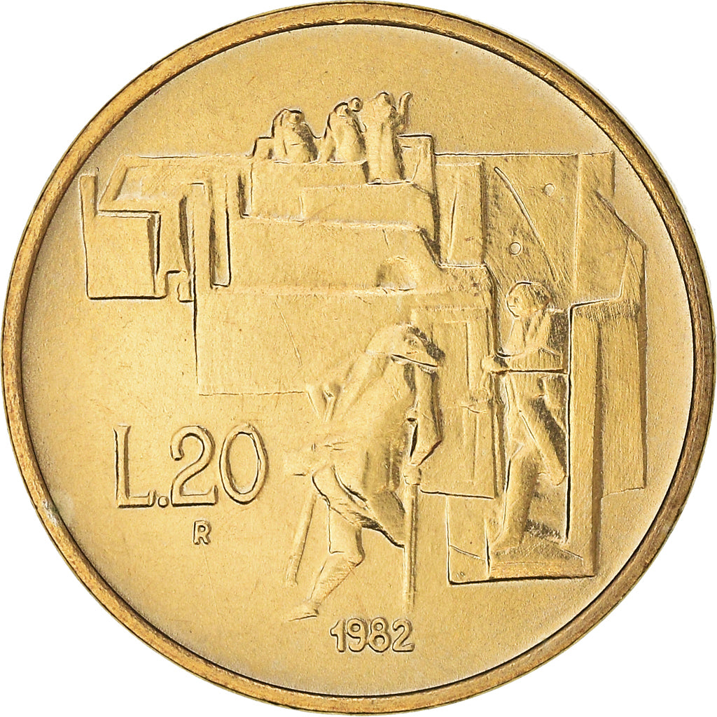 Monnaie, Saint Marin , 20 Lire, 1982, Rome, SPL, Bronze-Aluminium, KM:135