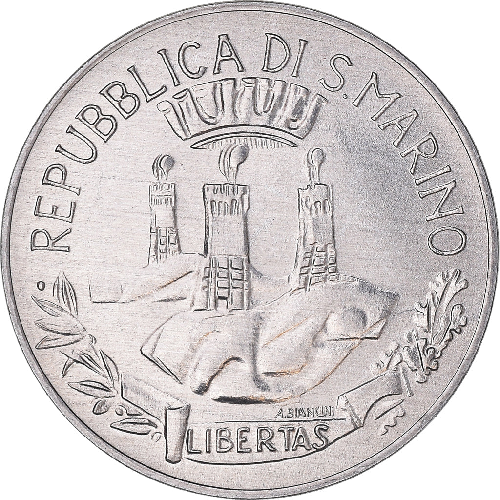 Moeda, San Marino, 10 Lire, 1982, Rome, MS(63), Alumínio, KM:134