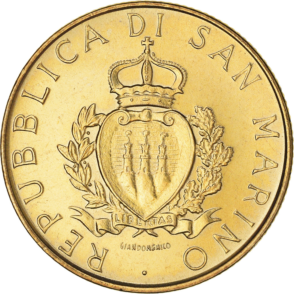 Coin, San Marino, 200 Lire, 1987, MS(65-70), Aluminum-Bronze, KM:208