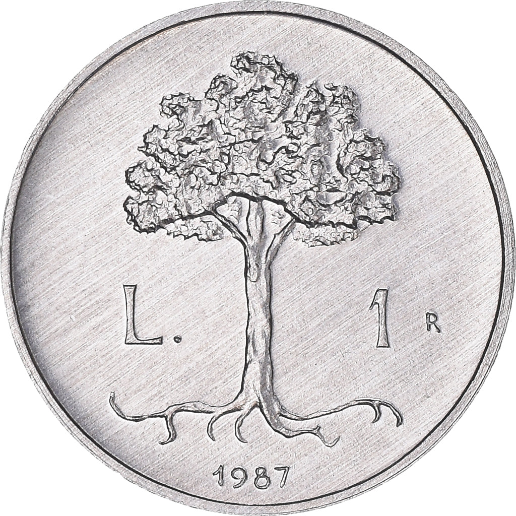 Coin, San Marino, Lira, 1987, Rome, MS(65-70), Aluminum, KM:201