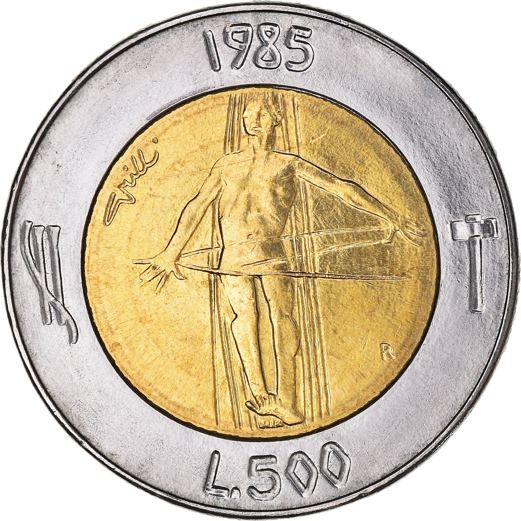 Moneda, San Marino, 500 Lire, 1985, FDC, Bimetálico, KM:181