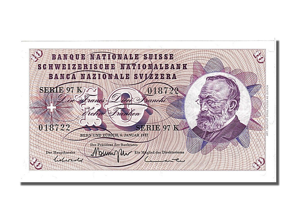 Switzerland, 10 Franken, 1977, KM #45u, 1977-01-06, UNC(65-70), 97K