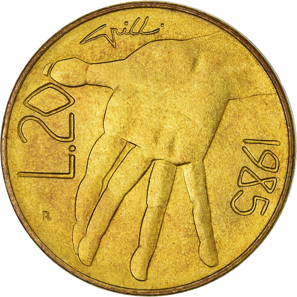 Coin, San Marino, 20 Lire, 1985, Rome, MS(63), Aluminum-Bronze, KM:177