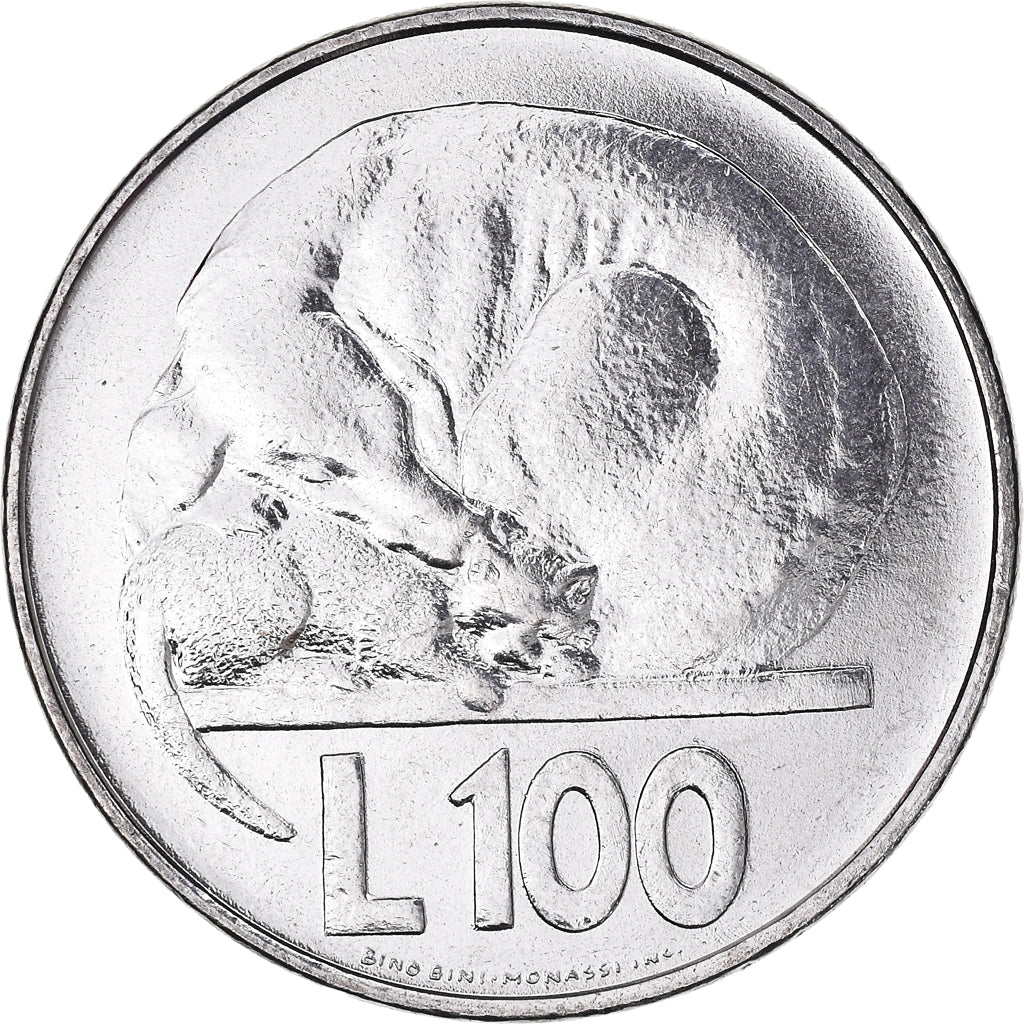 Moeda, San Marino, 100 Lire, 1975, Rome, MS(65-70), Aço, KM:46