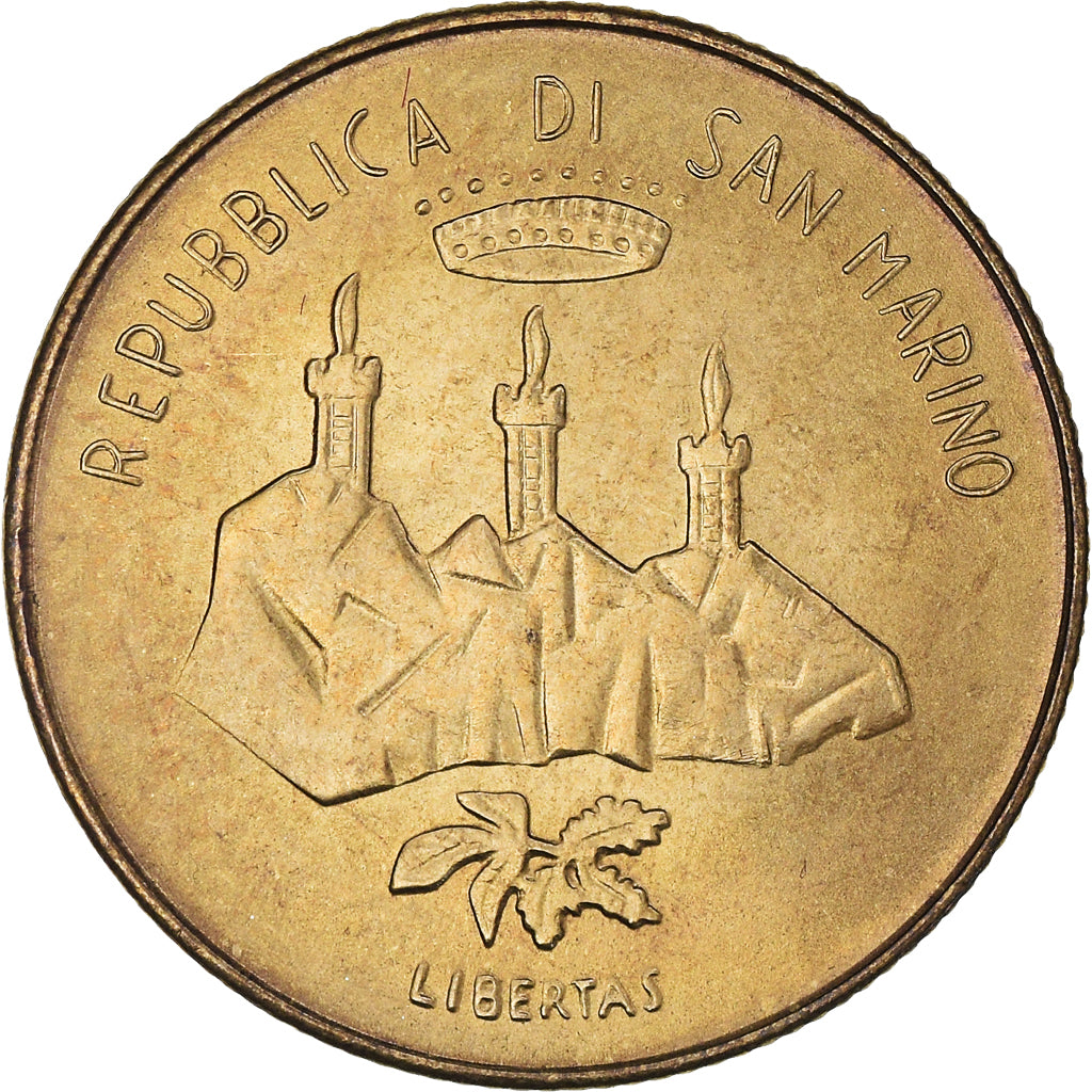 Moneda, San Marino, 200 Lire, 1986, FDC, Aluminio - bronce, KM:194