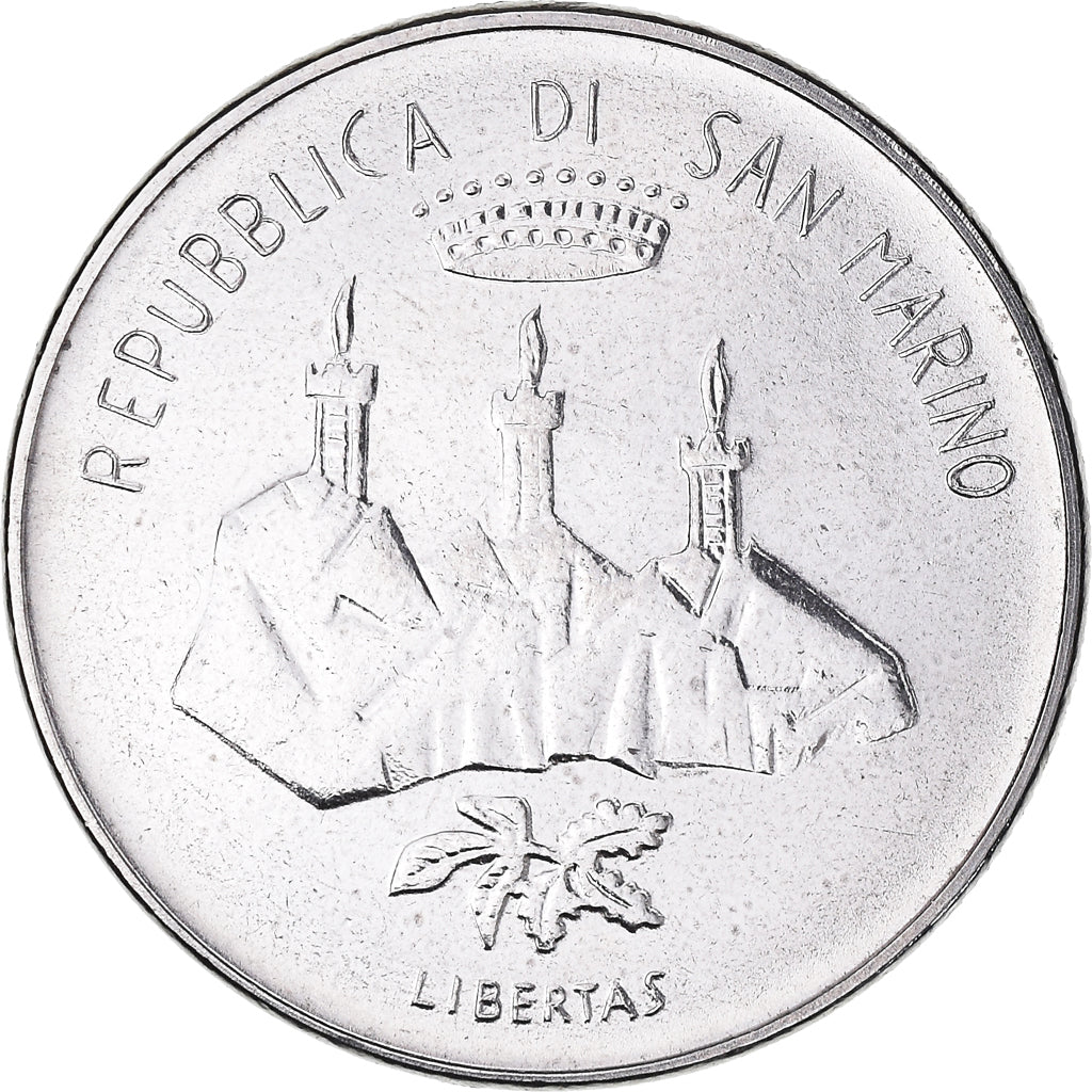 Munten, San Marino, 50 Lire, 1986, Rome, UNC-, Staal, KM:192