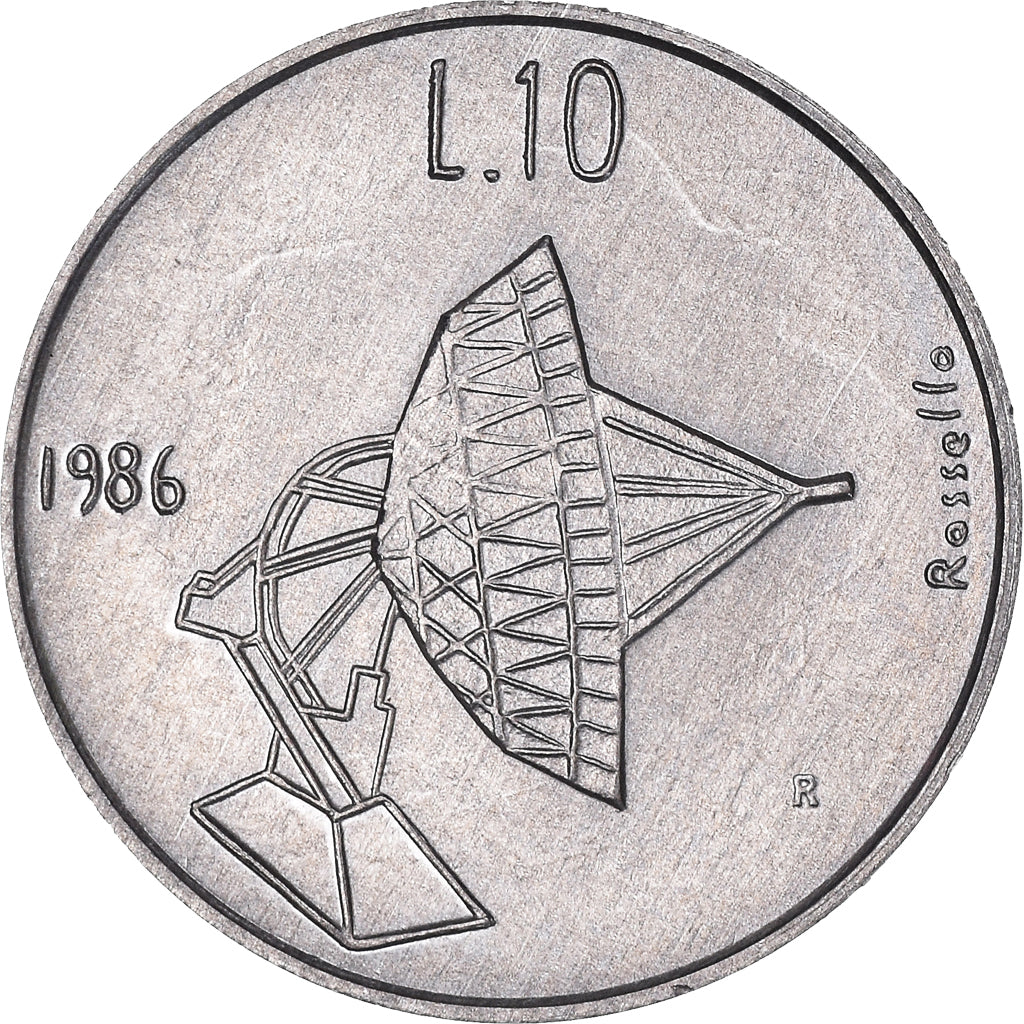 Coin, San Marino, 10 Lire, 1986, Rome, MS(65-70), Aluminum, KM:190